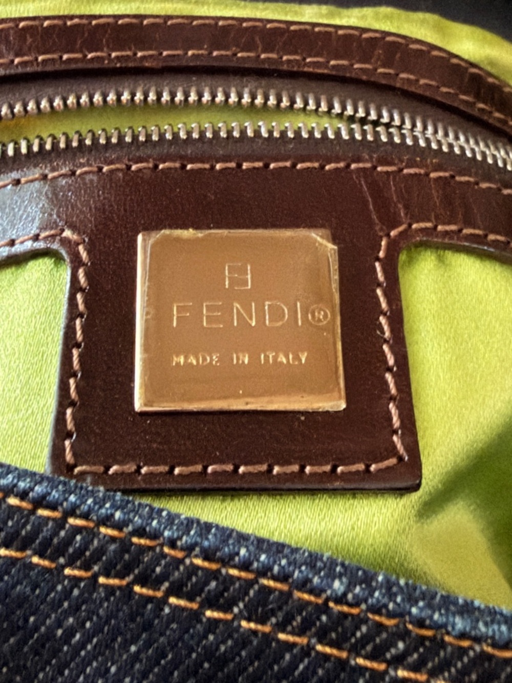 Fendi Baguette AUTHENTIC Vintage Denim Floral Daisy Appliqué - Picture 9 of 11